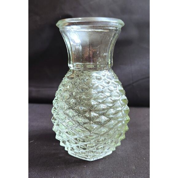 FTD Other - FTD 1986 Pressed Glass PINEAPPLE Bud VASE VINTAGE 5.5" Tall Hexagon Base